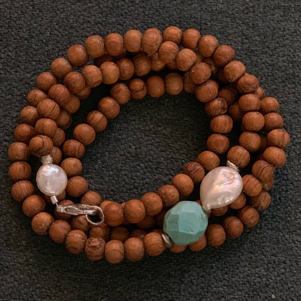 Natural wood bead bracelet